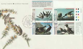 2003 Canada #1982a John James Audubon's Birds - 1 (Upper Right Plate Block) FDC