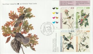 2004 Canada #2039a John James Audubon’s Birds – 2 (Upper Left Plate Block) FDC