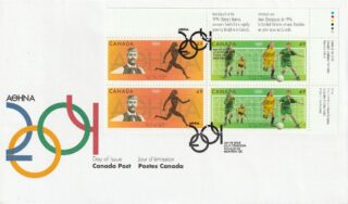 2004 Canada #2050a 2004 Olympic Summer Games (Upper Right Plate Block) FDC
