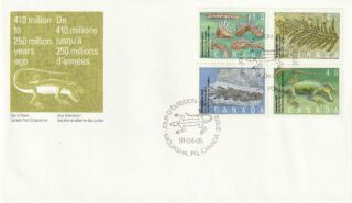 1991 Canada #1309a Prehistoric Life in Canada - 2 FDC
