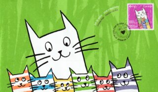 2017 Canada #B25 Canada Post Community Foundation - Stylized Cats FDC