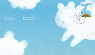 2018 Canada #B27 Canada Post Community Foundation - Child on Hill Looking at Clouds Shaped like Animals FDC