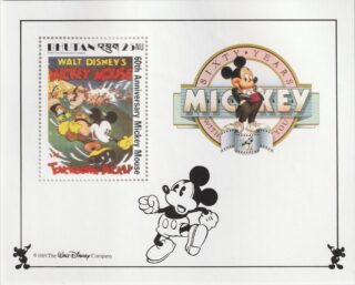 A souvenir sheet celebrating Mickey Mouse's 60th anniversary.
