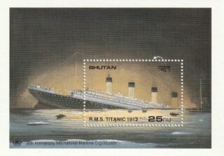 1989 Bhutan #750  International Maritime Organisation 30th Anniversary: Sinking of the Titanic 1912