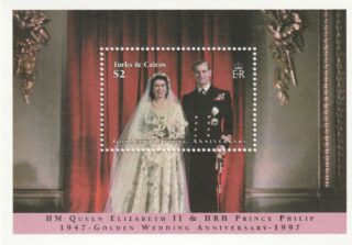 1997 Turks and Caicos Islands #1231 Queen Elizabeth II, Prince Philip, Golden Wedding Anniversary
