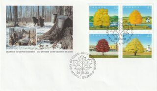 1994 Canada #1524a – 1524b & 1524e – 1524f Canada Day – Maple Trees FDC
