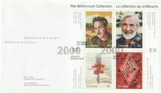 2000 Canada #1828 The Millennium Collection - 11 Literary Legends FDC