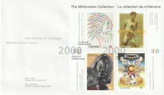 2000 Canada #1826 The Millennium Collection – 9 Canada's First People FDC