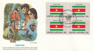 1980 United Nations New York #330 Flag of Suriname FDC