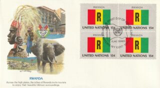 1980 United Nations New York #339 Flag of Rwanda FDC