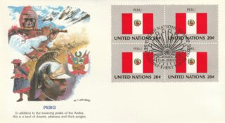 1983 United Nations New York #408 Flag of Peru FDC