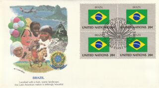 1983 United Nations New York #413 Flag of Brazil FDC