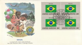 1983 United Nations New York #413 Flag of Brazil FDC