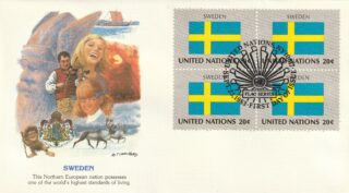 1983 United Nations New York #414 Flag of Sweden FDC