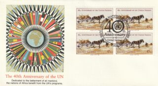1985 United Nations New York #448 UN, 40th Anniversary - Alvaro Raking Hay, 1953 by Andrew Wyeth FDC