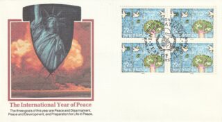 1986 United Nations New York #475 International Peace Year - Bird's Nest in Tree FDC
