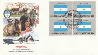 1987 United Nations New York #507 Flag of Argentina FDC