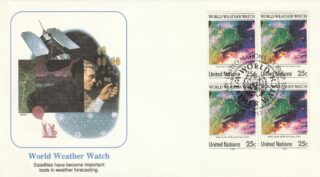 1989 United Nations New York #550 World Weather Watch, 25th Anniversary - Storm System off the US East Coast FDC