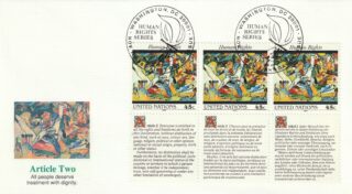 1989 United Nations New York #571 Declaration of Human Rights, 40th Anniversary - Study for Composition II by Vassily Kandinsky FDC