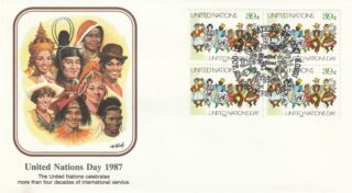 1987 United Nations New York #516 United Nations Day - Multinational People in Various Occupations FDC