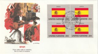 1988 United Nations New York #528 Flag of Spain FDC