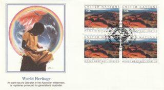 1992 United Nations New York #601 World Heritage - Uluru National Park, Australia FDC