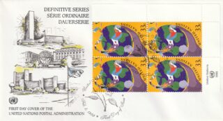 1999 United Nations New York #752 Flags and Globe FDC