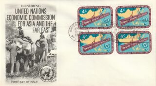 1960 United Nations New York #79 Economic Commission for Asia and the Far East (ECAFE) - Map of Far East and Steel Beam FDC