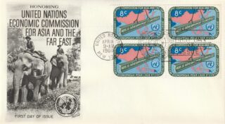 1960 United Nations New York #80 Economic Commission for Asia and the Far East (ECAFE) - Map of Far East and Steel Beam FDC