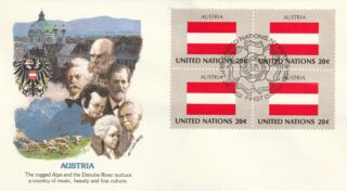 1982 United Nations New York #374 Flag of Austria FDC