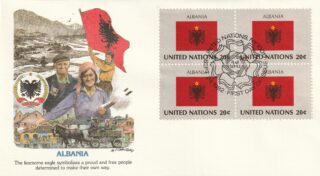 1982 United Nations New York #379 Flag of Albania FDC