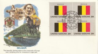 1982 United Nations New York #388 Flag of Belgium FDC