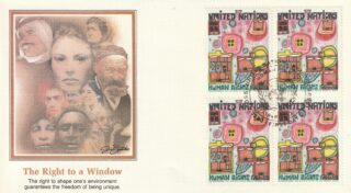 1983 United Nations New York #415 Universal Declaration of Human Rights, 35th Anniversary - The Right to a Window FDC