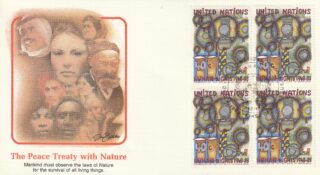 1983 United Nations New York #416 Universal Declaration of Human Rights, 35th Anniversary - Peace Treaty with Nature FDC