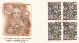 1983 United Nations New York #416 Universal Declaration of Human Rights, 35th Anniversary - Peace Treaty with Nature FDC