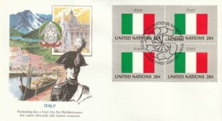 1984 United Nations New York #428 Flag of Italy FDC