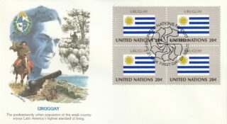 1984 United Nations New York #435 Flag of Uruguay FDC