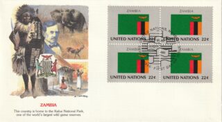 1986 United Nations New York #484 Flag of Zambia FDC