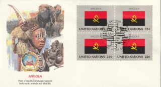1986 United Nations New York #487 Flag of Angola FDC