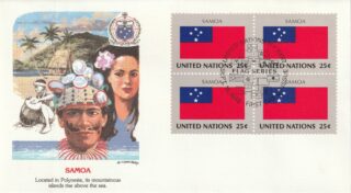 1988 United Nations New York #542 Flag of Samoa FDC