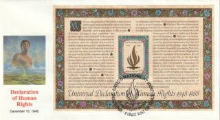 1988 United Nations New York #545 Universal Declaration of Human Rights, 40th Anniversary FDC