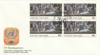 1989 United Nations New York #549 Aerial Photograph of New York Headquarters FDC