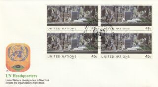 1989 United Nations New York #549 Aerial Photograph of New York Headquarters FDC