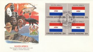 1989 United Nations New York #558 Flag of South Africa FDC