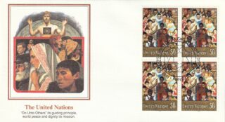 1991 United Nations New York #591 The Golden Rule by Norman Rockwell FDC