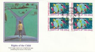 1991 United Nations New York #593 Rights of the Child - Children & Globe FDC