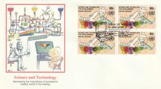 1992 United Nations New York #612 Science and Technology for Development - Animal & Man Drinking FDC