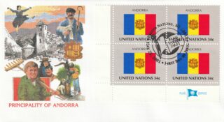 2001 United Nations New York #801 Flag of Andorra FDC