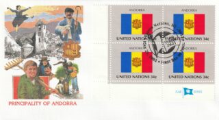 2001 United Nations New York #801 Flag of Andorra FDC