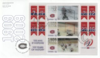 2009 Canada #2340 Montreal Canadiens 100th Anniversary FDC